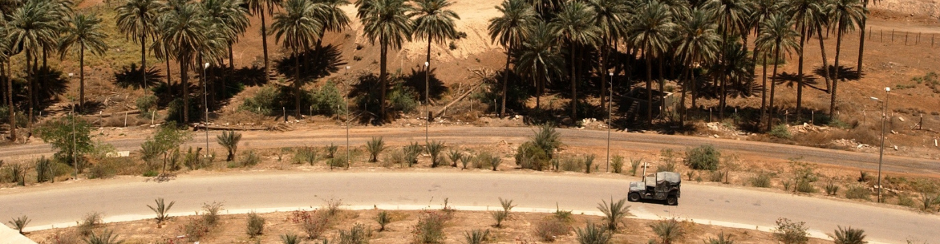 Baker's Gas Car driving on a road in Iraq