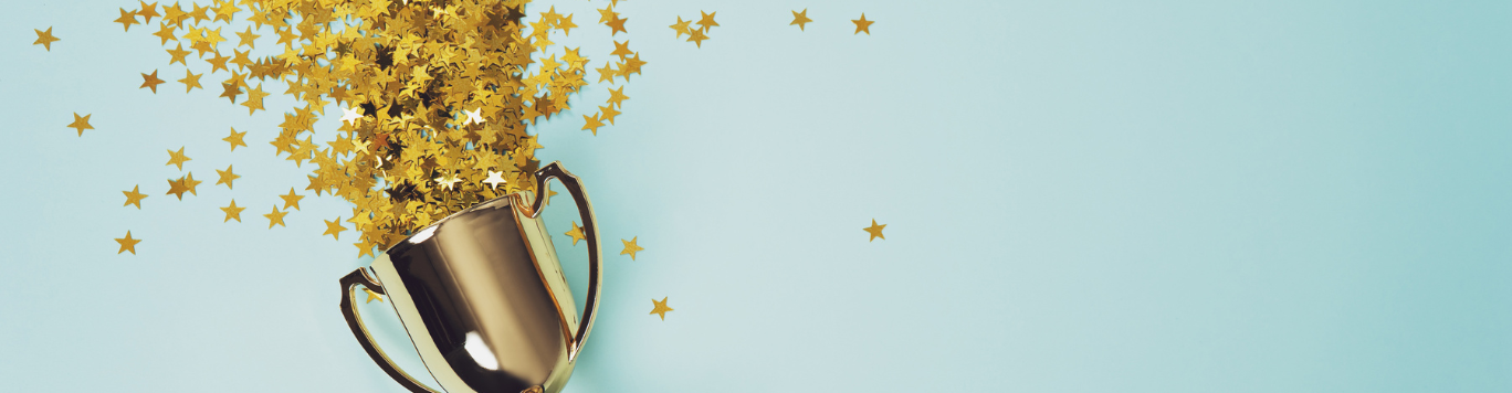 Baker's Gas Trophy with stars coming out
