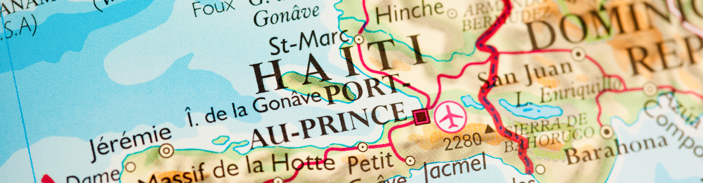 Baker's Gas Haiti on a model globe