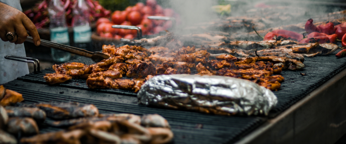 Baker's Gas welded grill in use