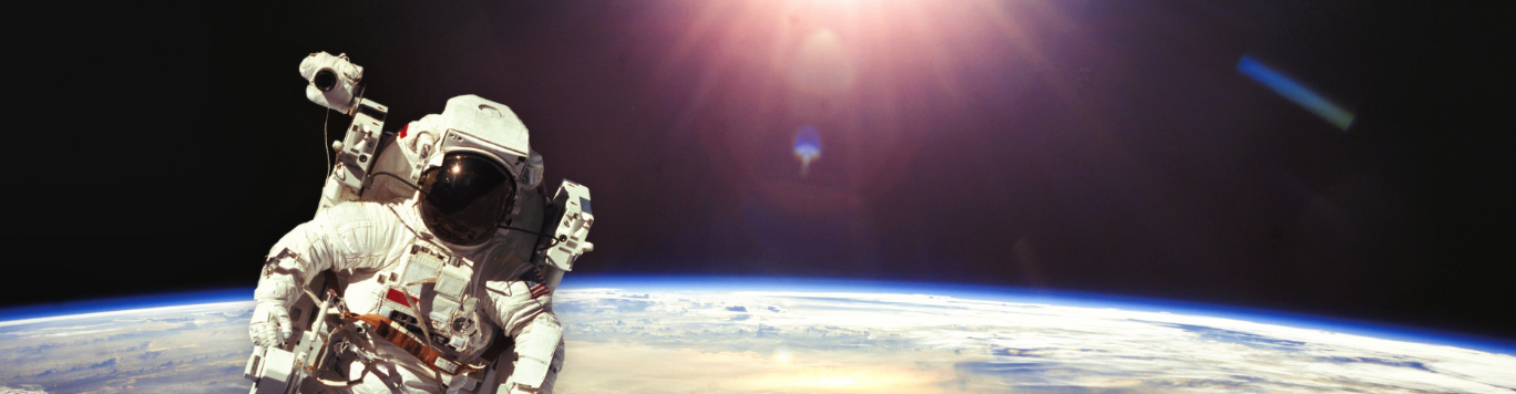 Baker's Gas Astronaut in Space above Earth