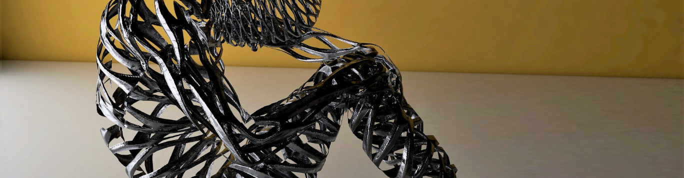 Baker's Gas Metal sculpture of man sitting
