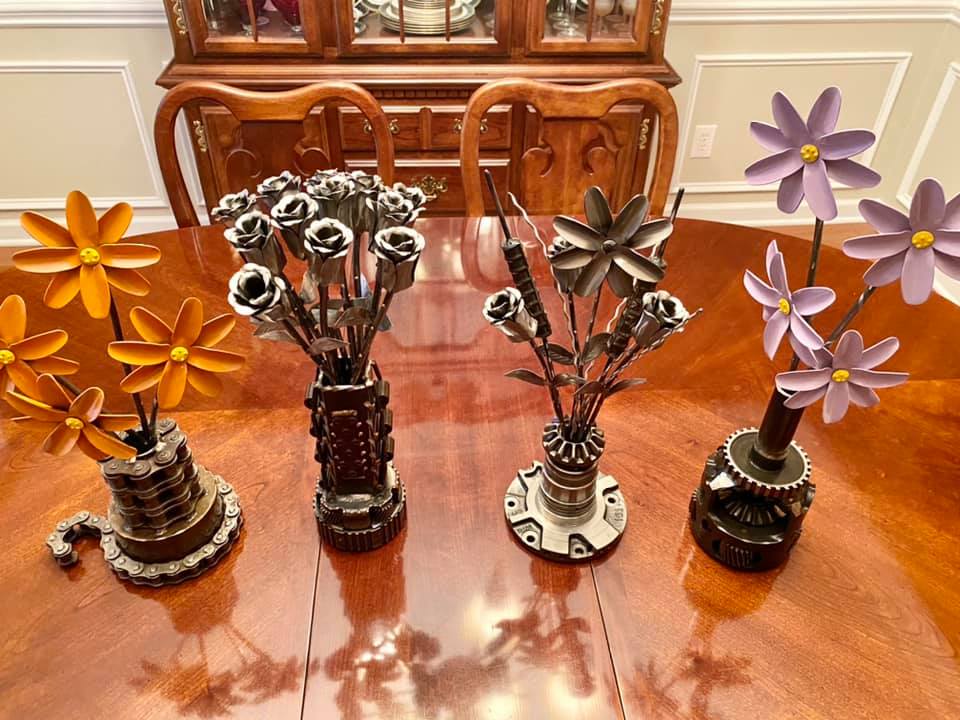 Baker's Gas TIG welded melted roses
