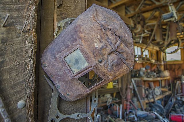 Baker's Gas Old welding helmet