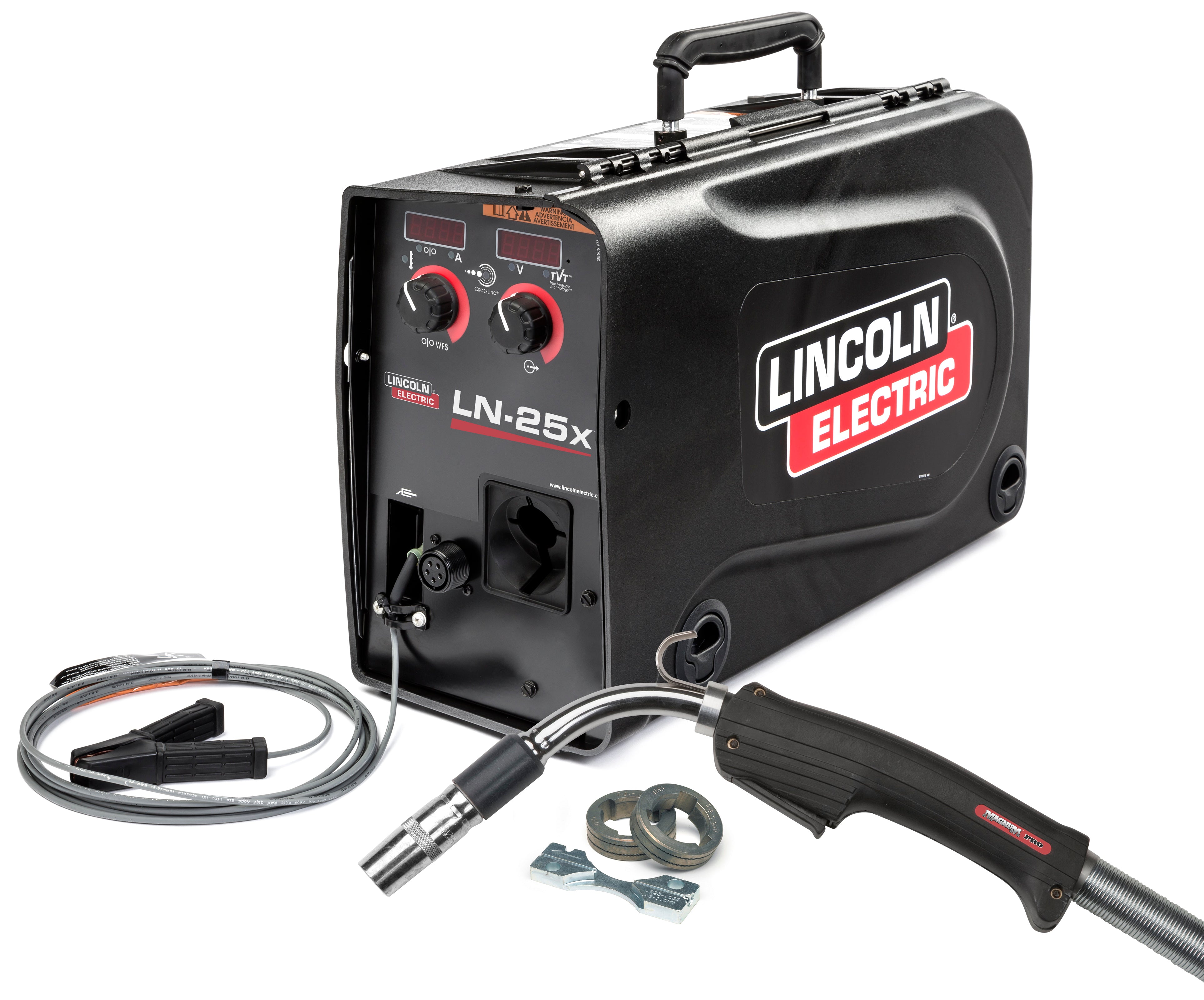 Lincoln Electric LN-25X Pro w/ TVT 045 One-Pak - portable welding machine with cables, torch, and accessories in black finish