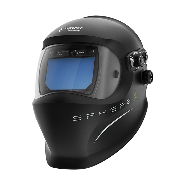 Optrel Sphere X CLT Welding Helmet - 1006.980 with adjustable controls and large viewing area in matte black finish
