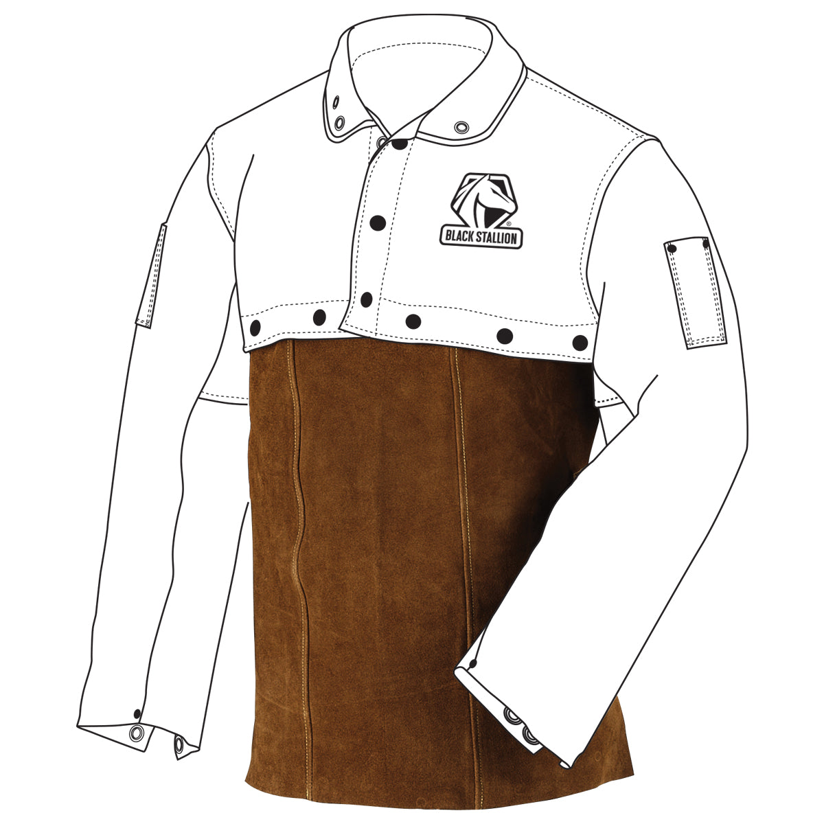 Black Stallion Split Cowhide Welding Bib 14WB 20WB 24WB