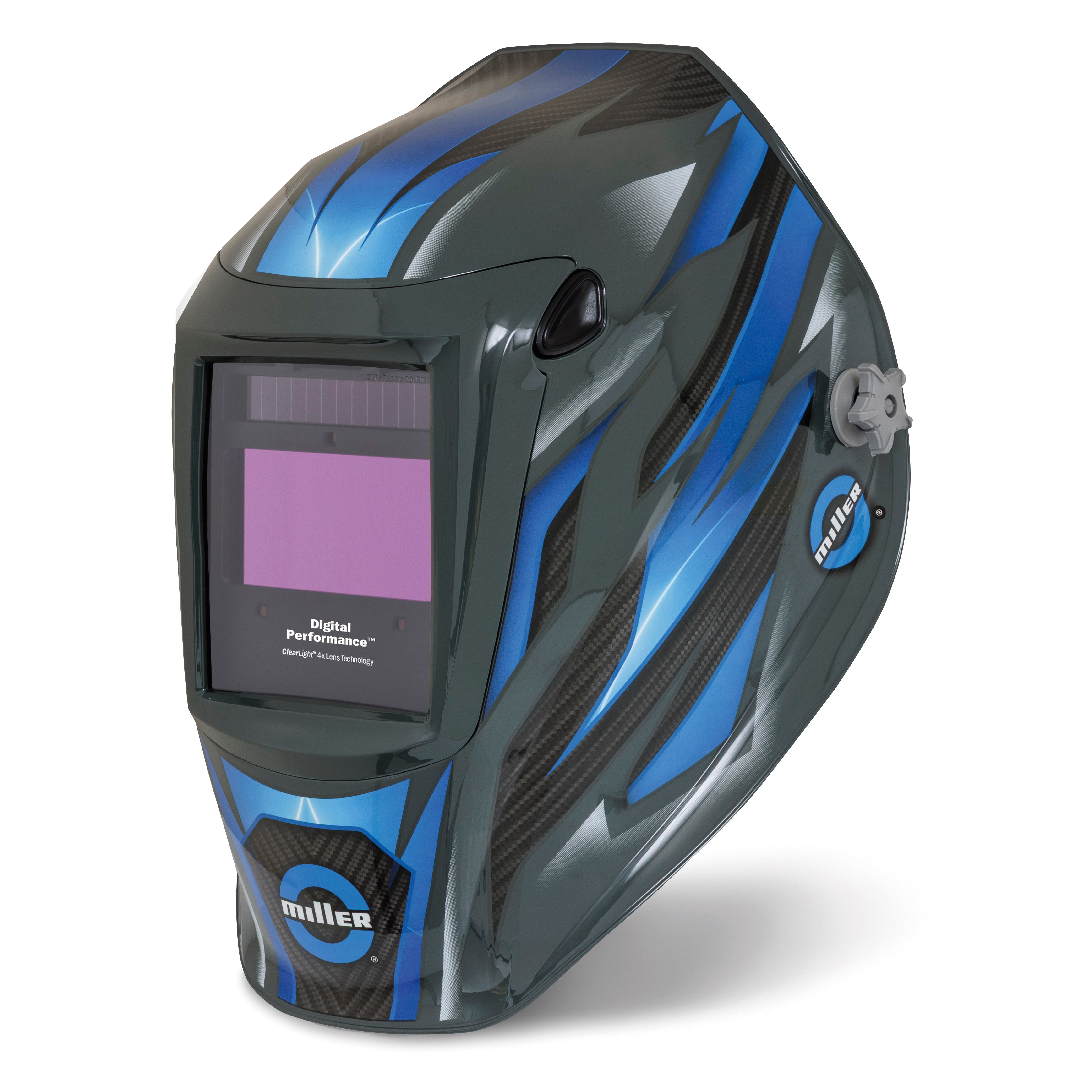 Miller Digital Performance Welding Helmet w/ Clear Light 4x, Carbon Edge - 299616