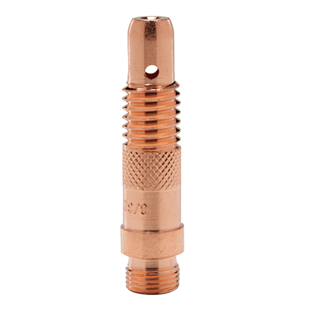 CK Worldwide Standard Collet Body 5/pk - 3CB copper collet body with threaded and knurled midsection on white background