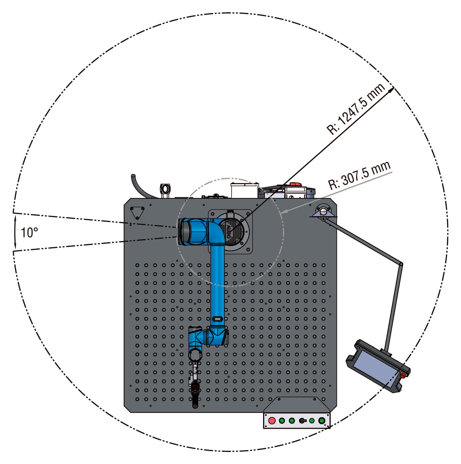 Baker's Gas Miller Copilot work envelope for robotic welding