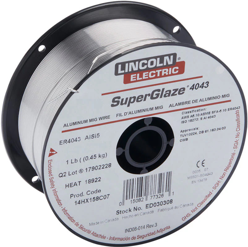 Baker's Gas Lincoln 1# SuperGlaze 4043 Aluminum MIG Wire