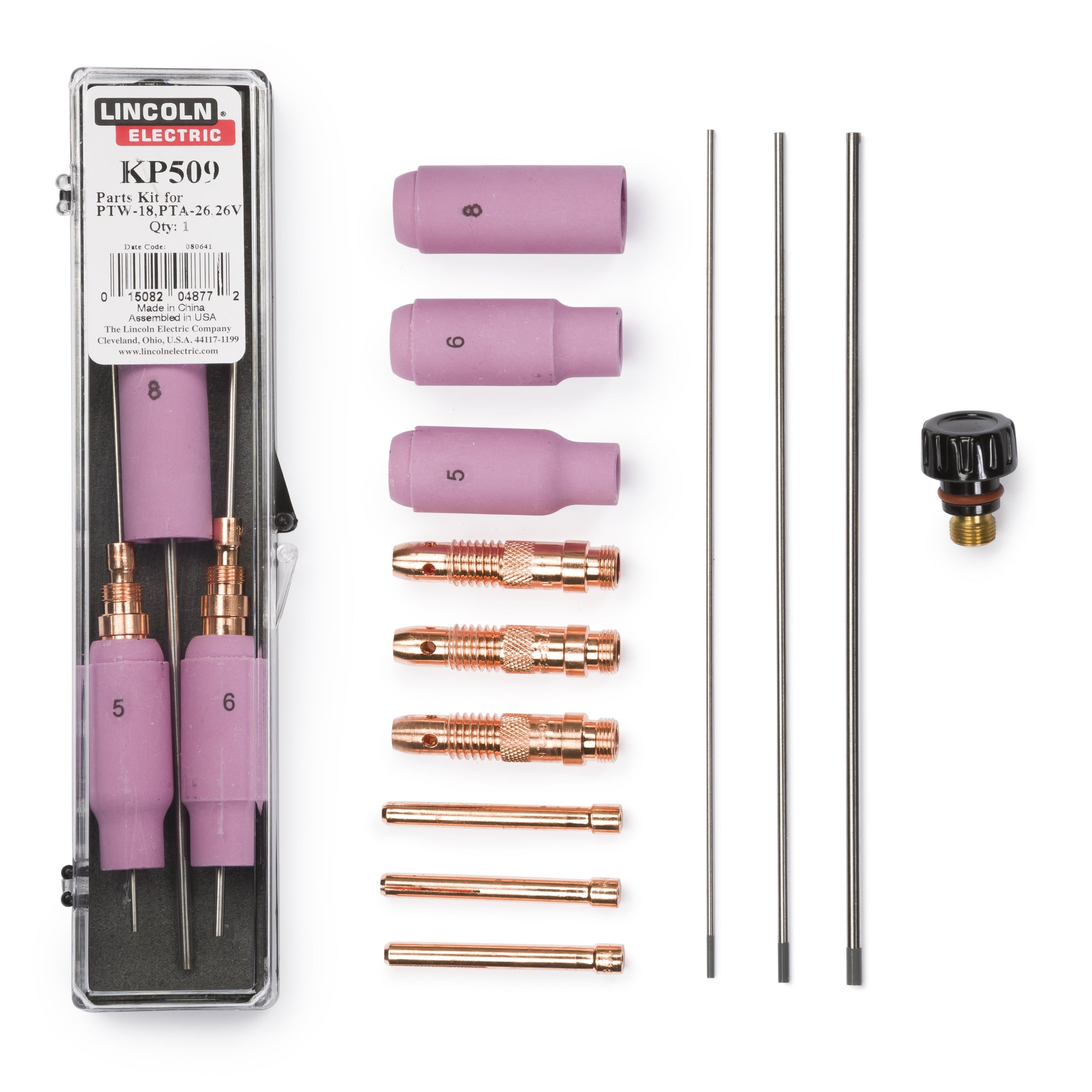 Baker's Gas Parts Kit for PTW-18, PTA-26 contains Alumina Nozzles 5, 6 and 8, collets, gas diffusers and a short back cap