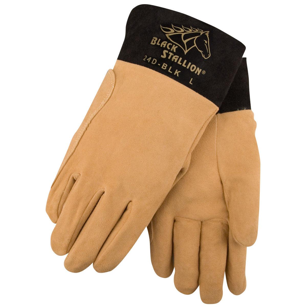 Baker's Gas Black Stallion Short Cuff Premium Deerskin TIG Glove - 24D-BLK