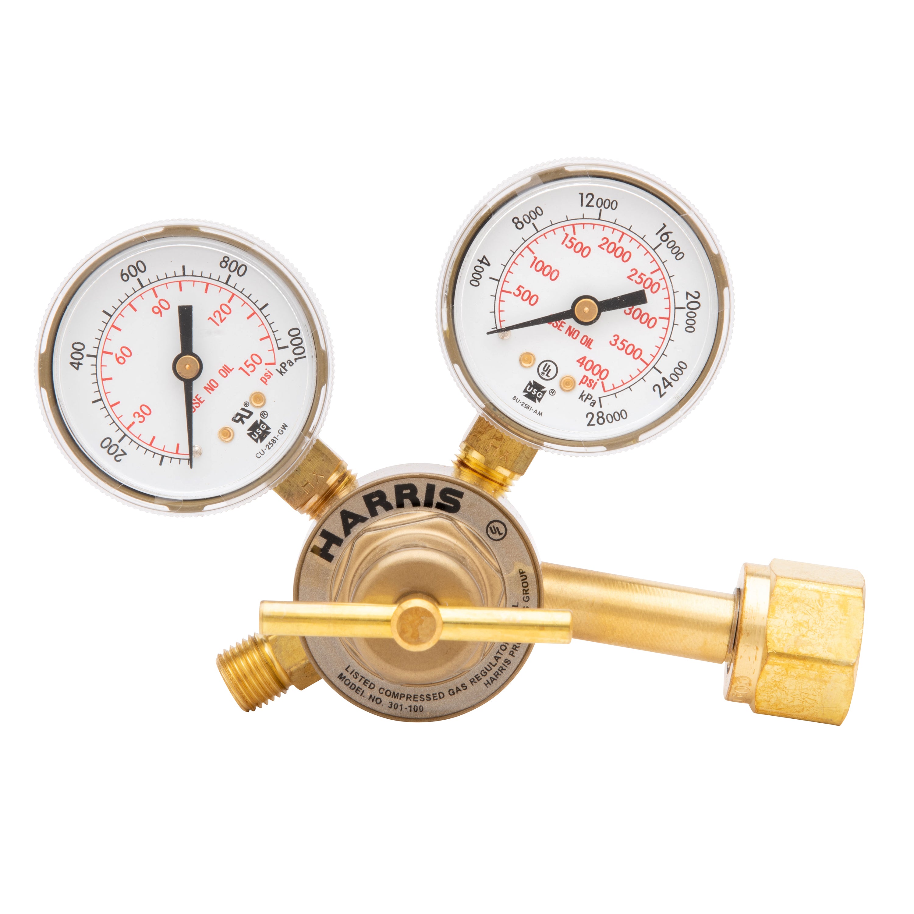 Harris Model 301-100-320 Single-Stage Pressure Regulator (CO2 Gas) - 3000192