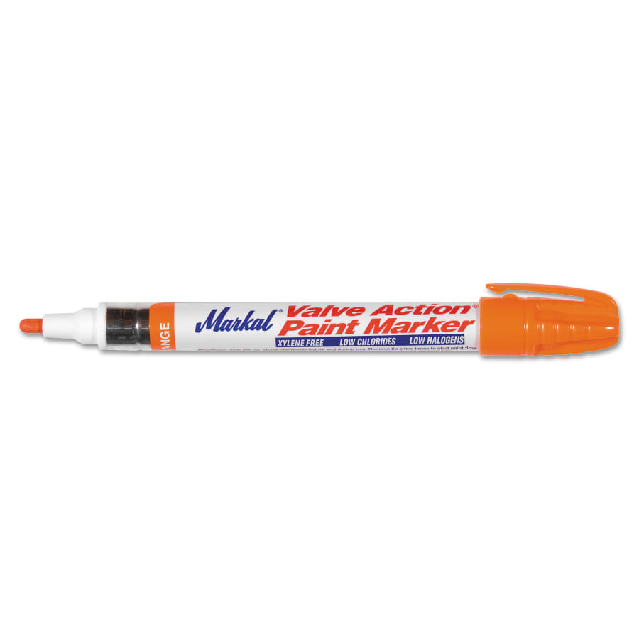 Markal Valve Action Paint Marker, Orange, 1/8", Medium - 96824