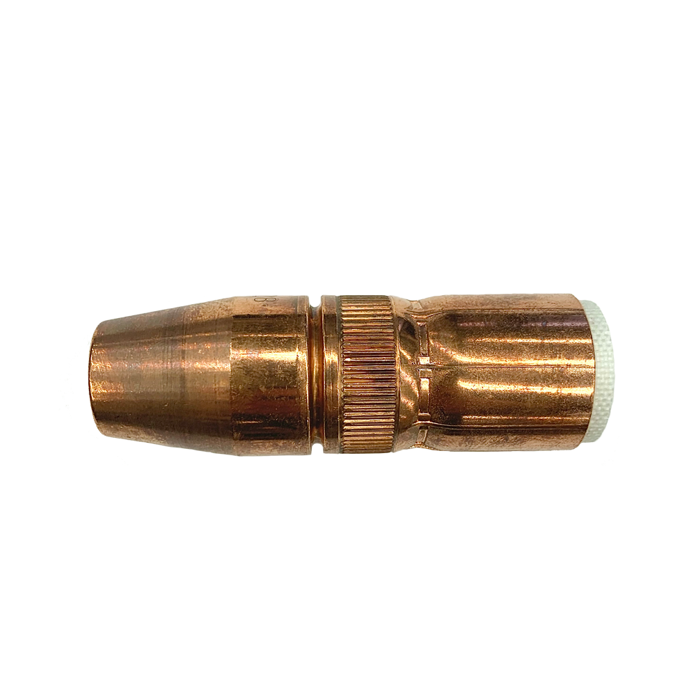 Fronius Standard GAS NOZZLE Ø15 / Ø25X75 CT M23X2 (5 Pack) copper welding nozzle close-up image