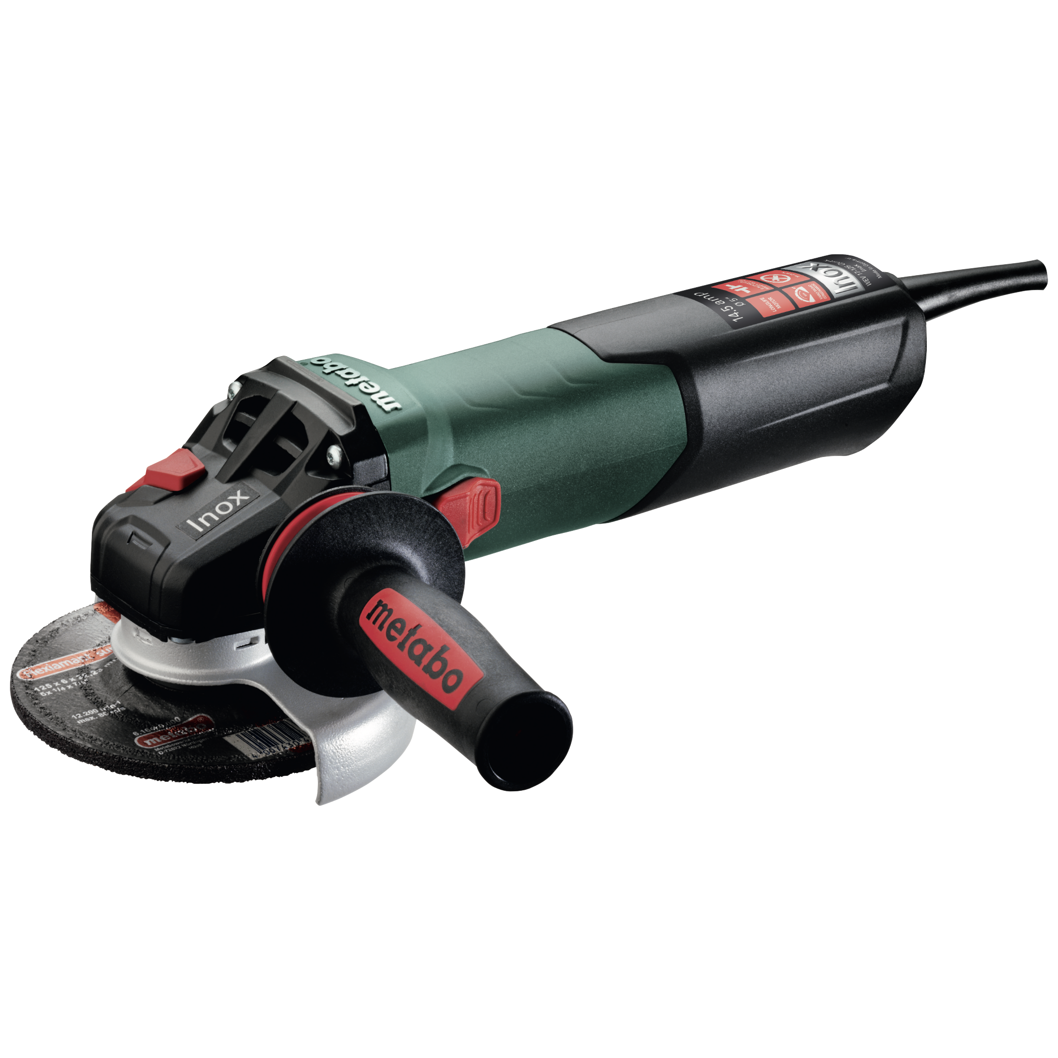 Metabo WEV 17-125 Quick Inox 4.5"-5" Variable Speed Angle Grinder, 14.5 Amp - 600517420