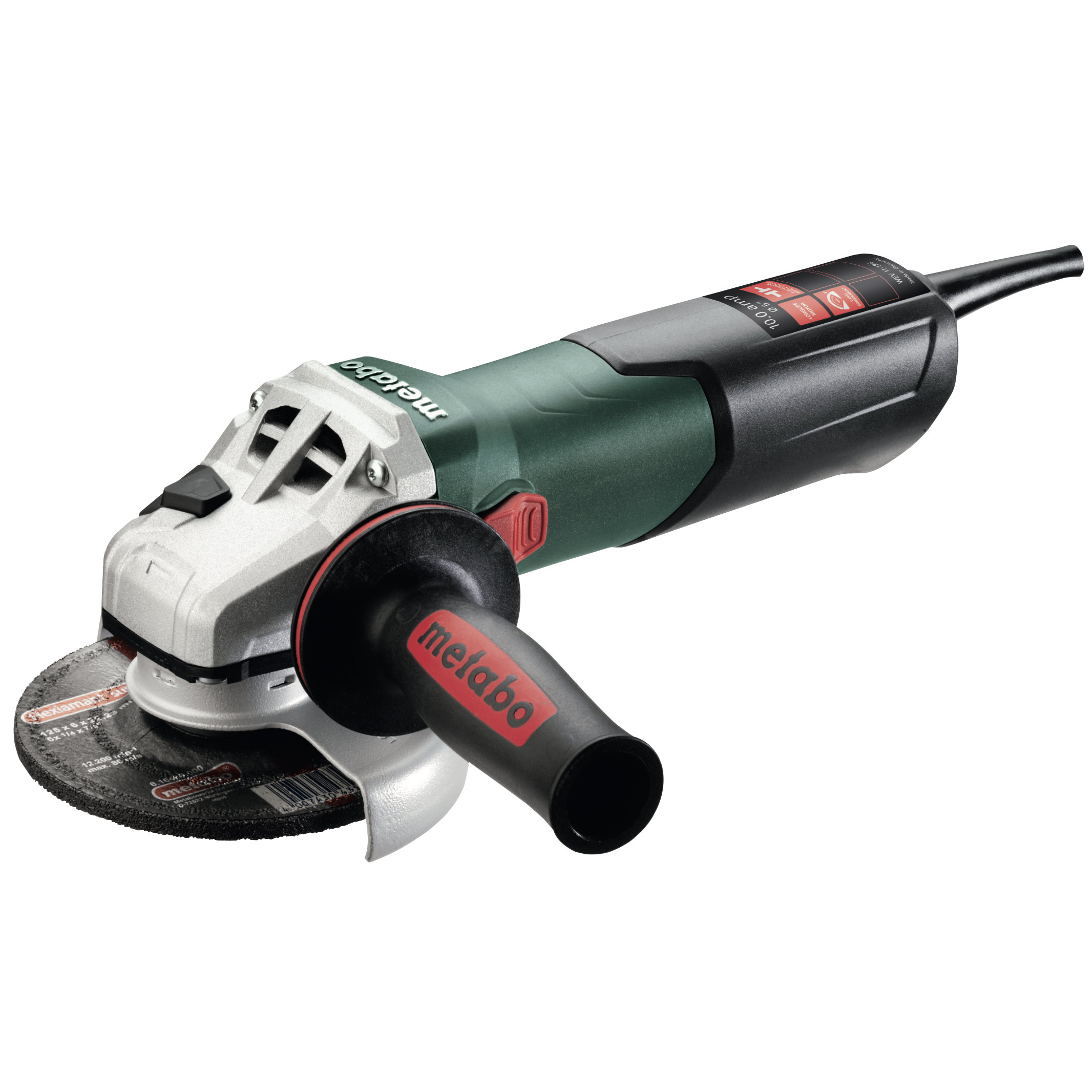 Metabo WEV 11-125 4.5"-5" Variable Speed Angle Grinder w/ Lock-On, 11 Amp - 603625420