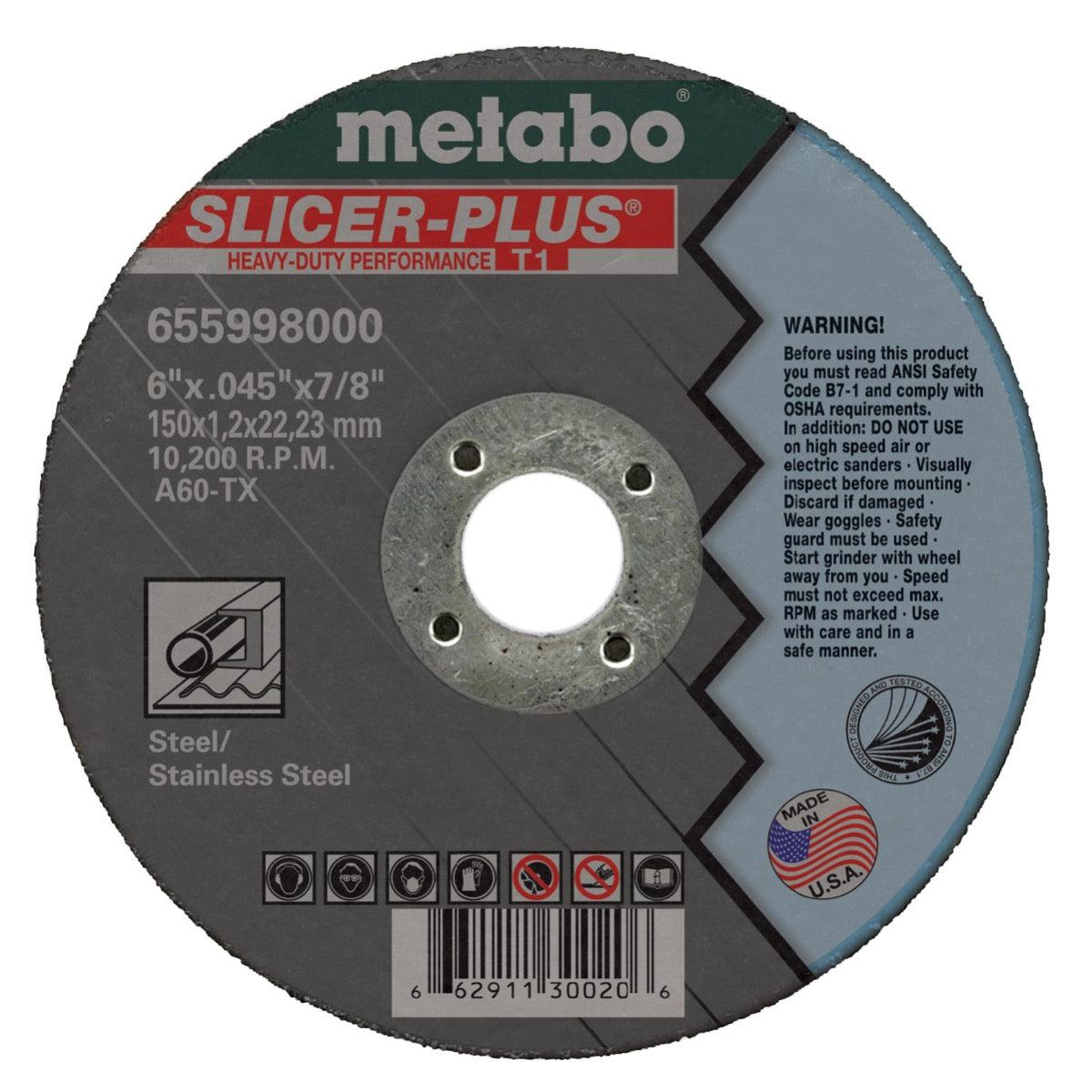 Baker's Gas Metabo Type 1 SLICER-PLUS Cutting Wheels 6x.045x7/8 50/Box - 655998000