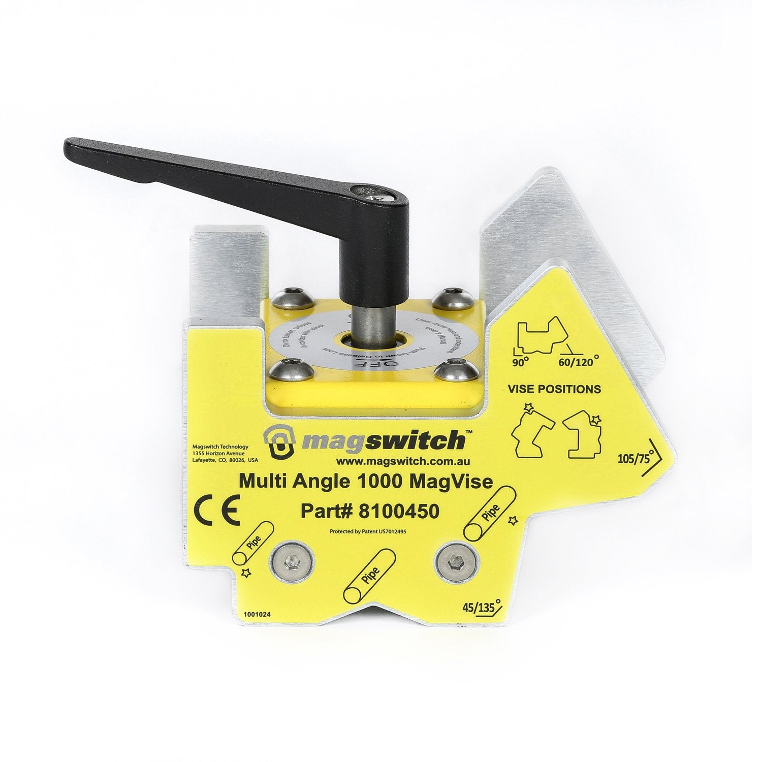 Magswitch MagVise 1000 - 8100450 multi-angle magnetic vise with adjustable locking handle and yellow steel body