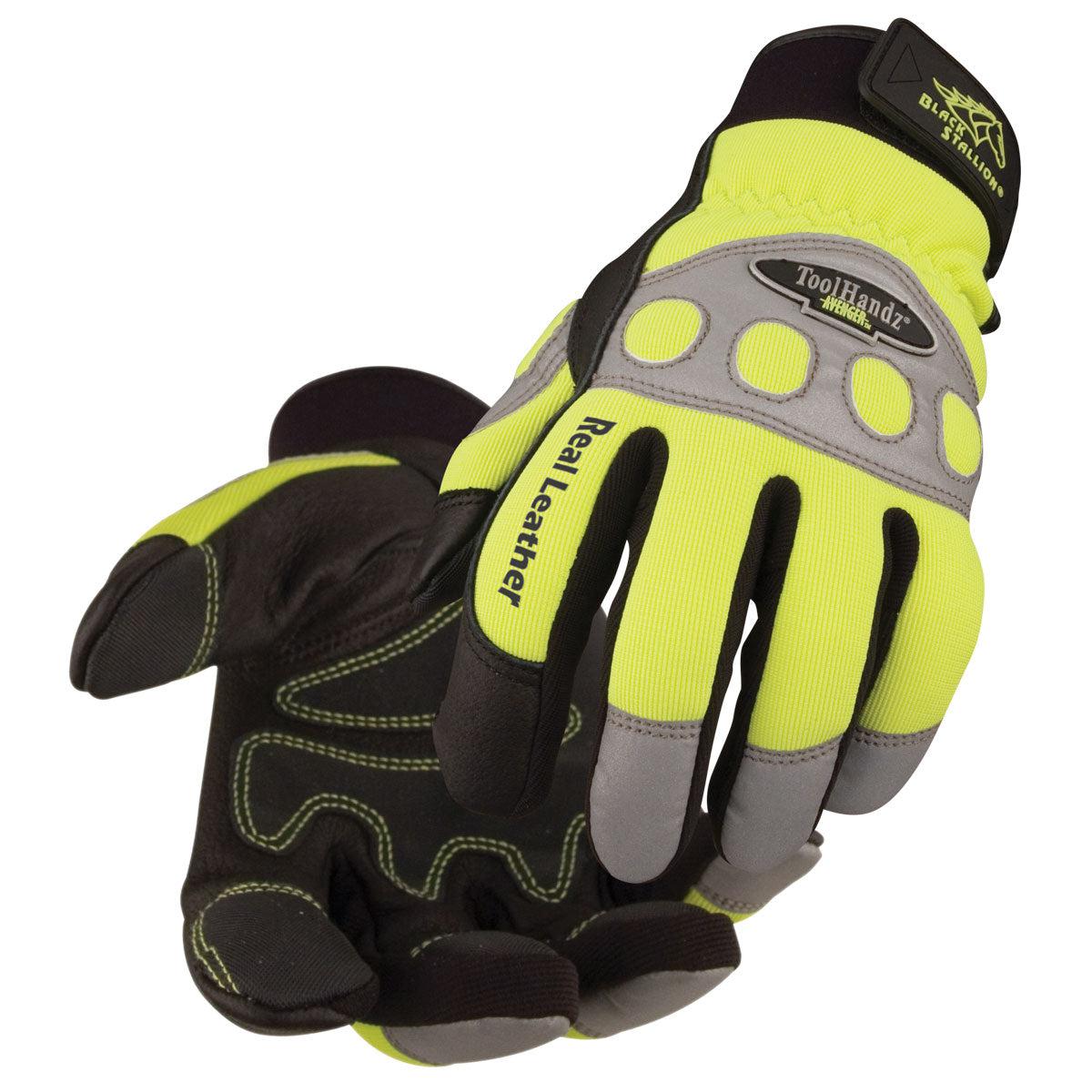 Baker's Gas Black Stallion ToolHandz Grain Pigskin Hi-Vis Mechanics Glove