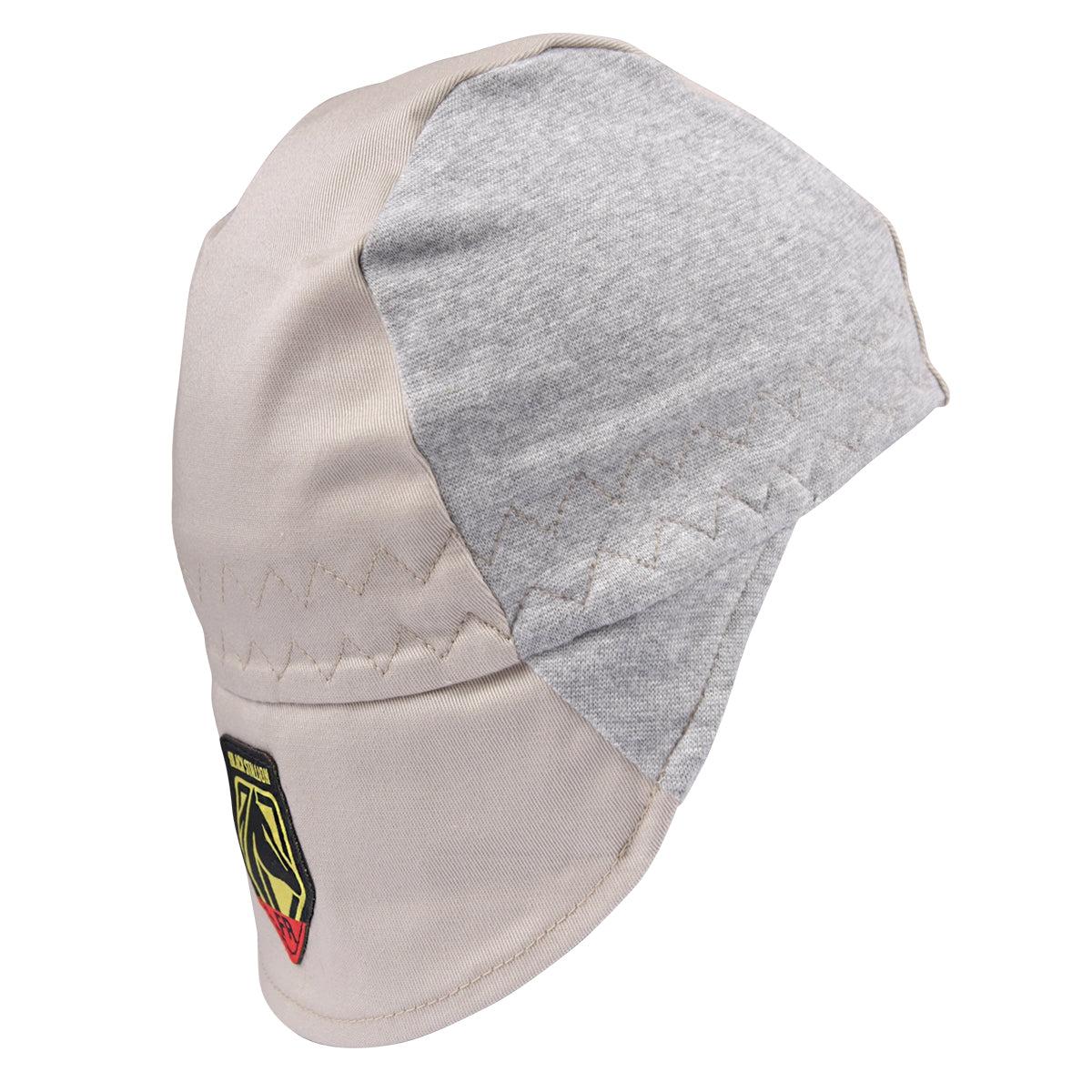 Baker's Gas Black Stallion Gray FR Cotton Welding Cap with Hidden Bill Extension - AH1630-GS