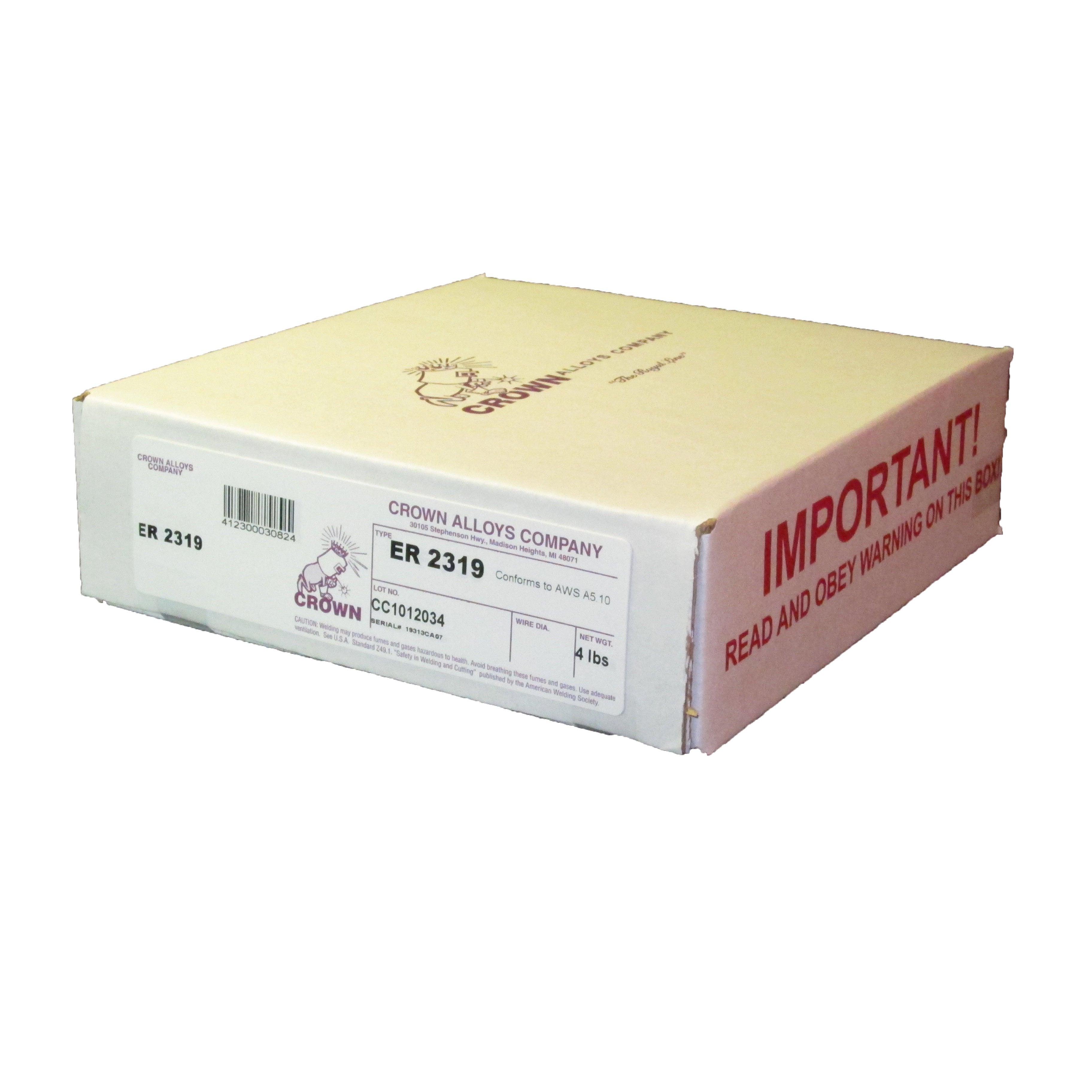 Crown Alloys ER 2319 - .035x8" MIG Welding Wire 4lb Spool - AS2319/2F