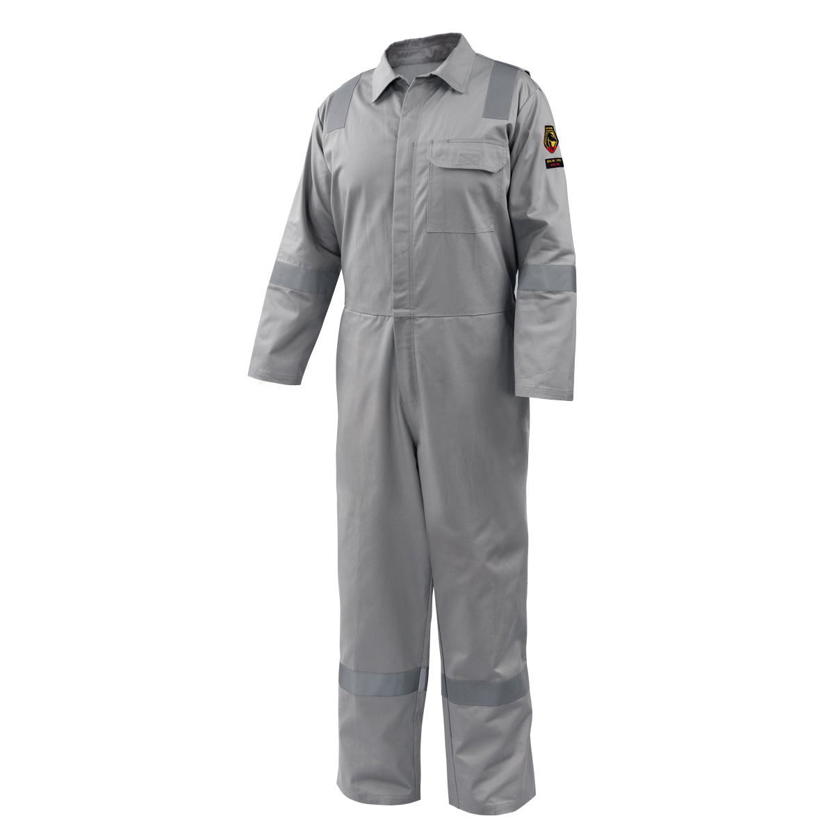 Baker's Gas Black Stallion 7 oz. AR/FR Cotton Coverall w/ Reflective FR Tape, Gray - CF2118-GY - Full Body