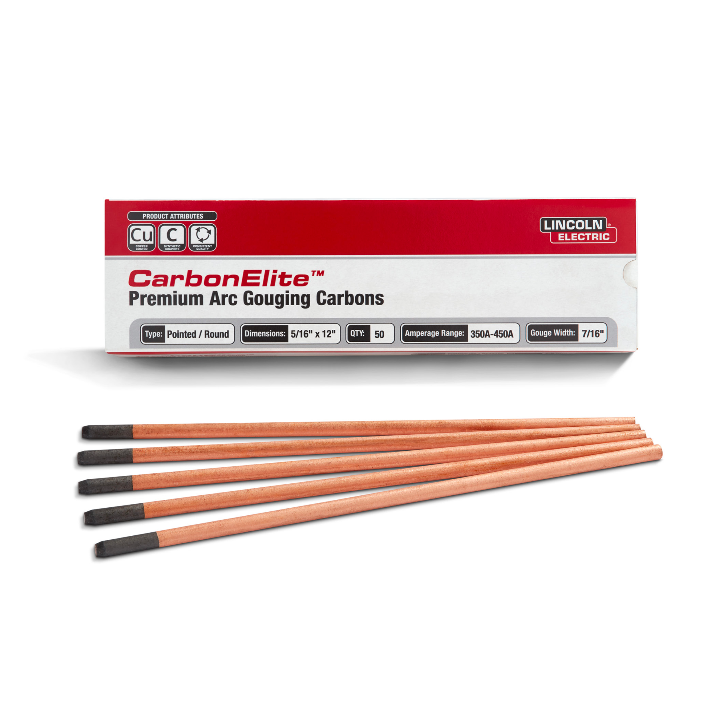 Baker's Gas Lincoln CarbonElite Jointed 17" Gouging Electrodes, 100/pk - KP3803