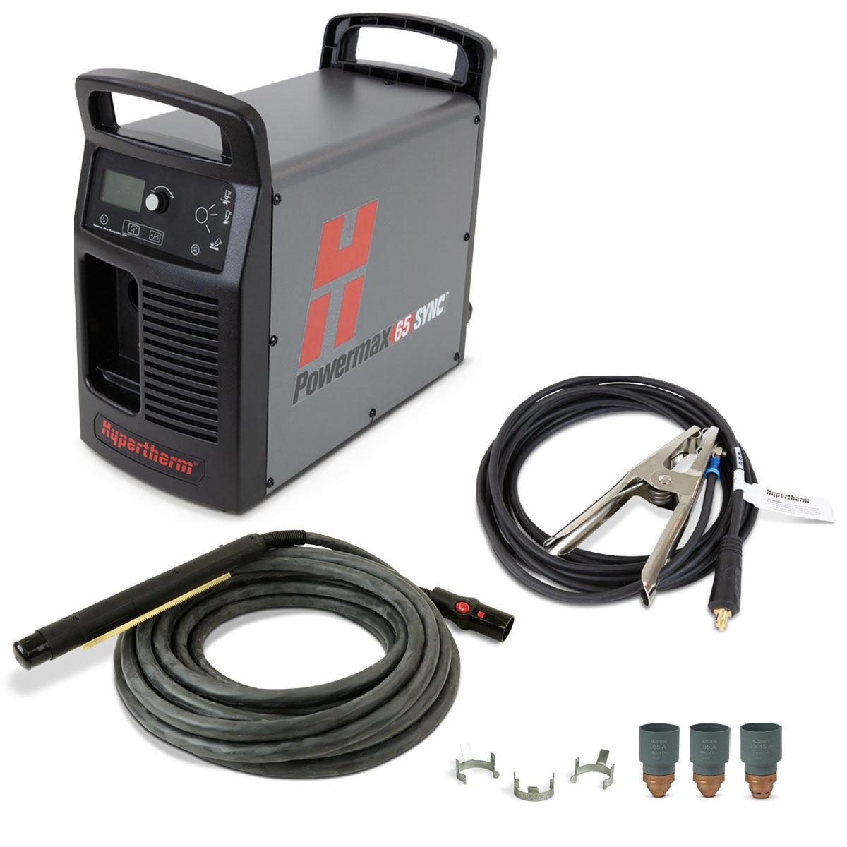 Hypertherm Powermax65 SYNC system, 200-600V 1/3PH, CSA, CPC & Serial Ports, 25' 180 degree Machine Torch - 083352