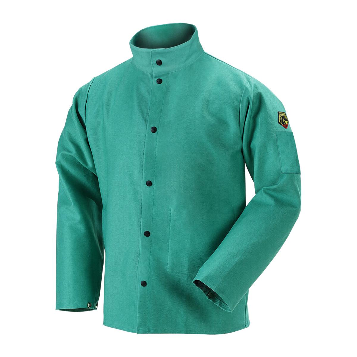 Baker's Gas Black Stallion TruGuard™ 200 FR Cotton Welding Jacket, 36" Green
