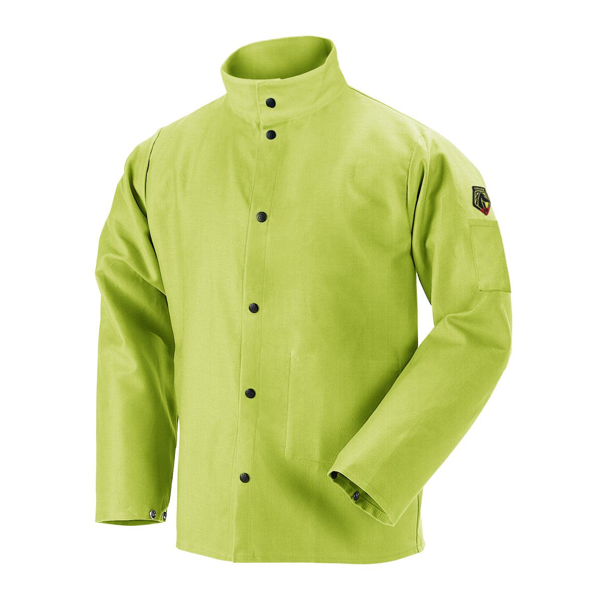 Black Stallion TruGuard 200 FR Cotton Welding Jacket, Safety Lime - FL9-30C