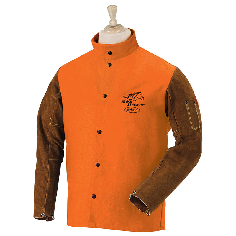 Baker's Gas Black Stallion Hi-Vis Hybrid 9 oz FR & Cowhide Jacket