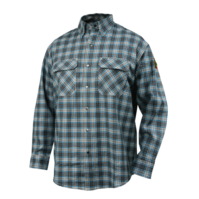 Black Stallion AR/FR Cotton Work Shirt Gray Plaid - WF2110