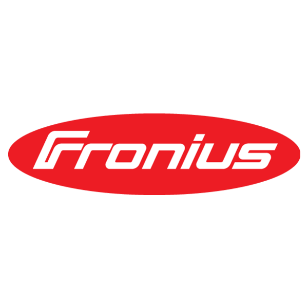 Fronius logo in white text on a red oval background for Fronius 200A Electrode Holder and Cable, 13 ft - 43,0004,0478
