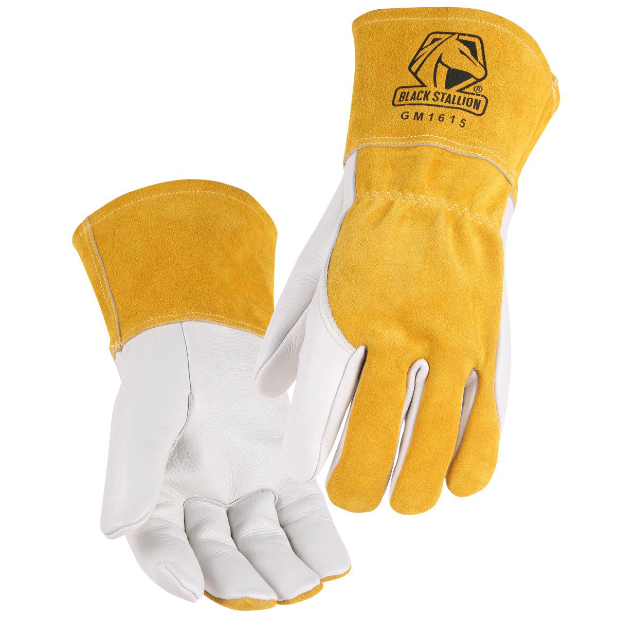 Baker's Gas Black Stallion Cowhide MIG Glove w/ Side Padding - GM1615-WT