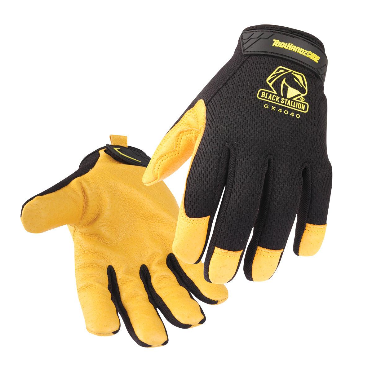 Baker's Gas Black Stallion ToolHandz Core Pig Grain Leather Palm Mechanics Gloves