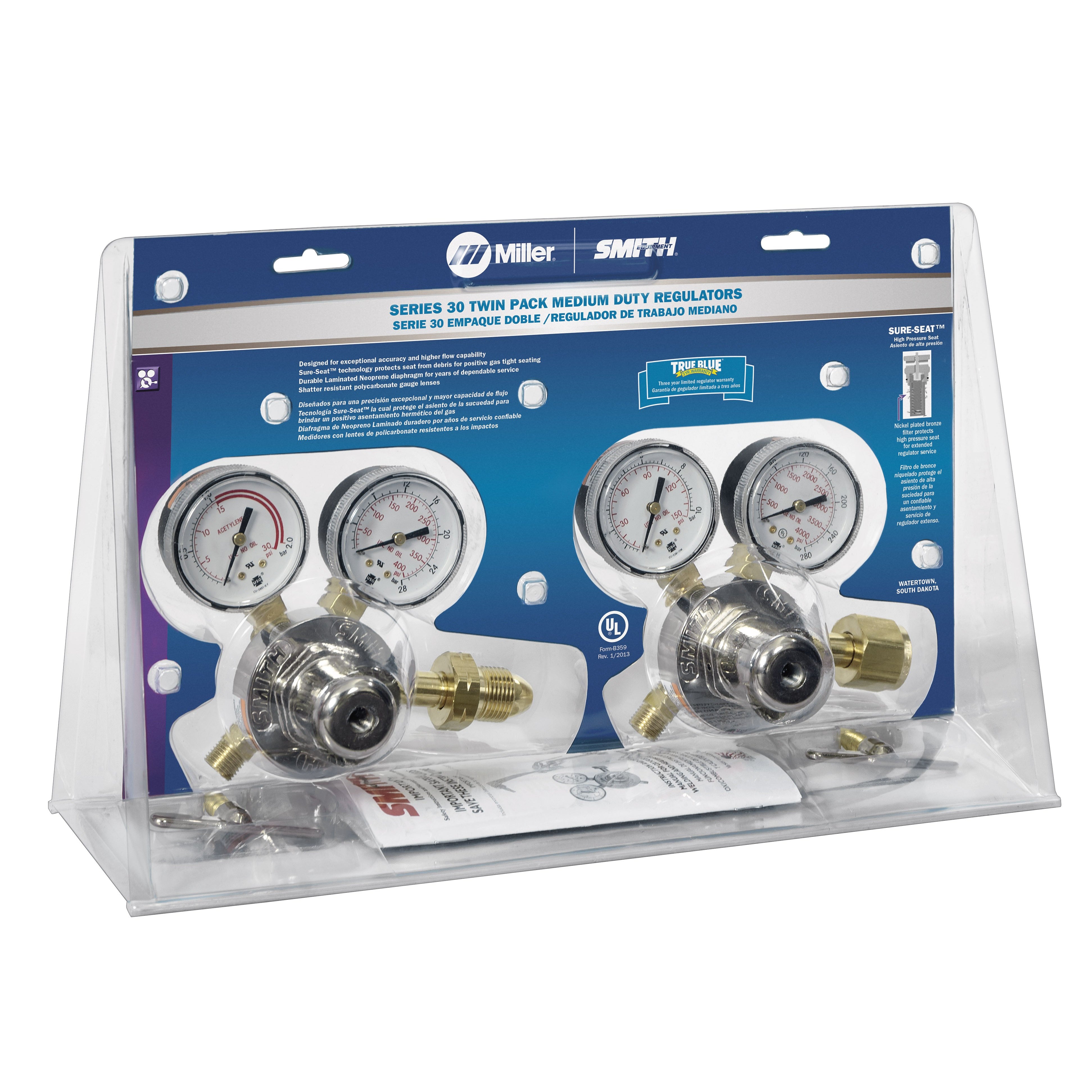 Smith Regulator Twin Pack for Oxygen and Acetylene - CGA 540/ 510