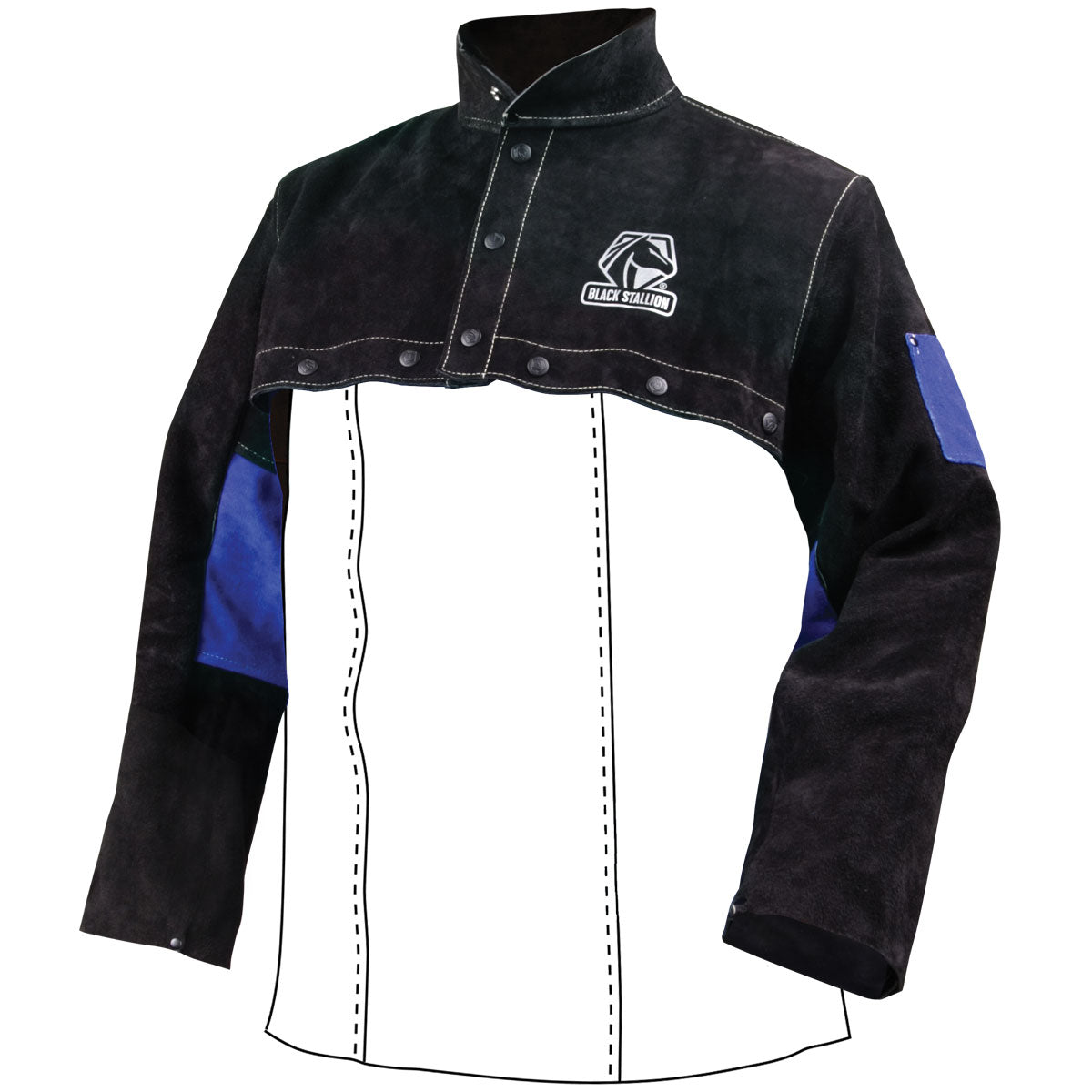 Baker's Gas Black Stallion Color Block Leather Cape Sleeves - JL1021-BB