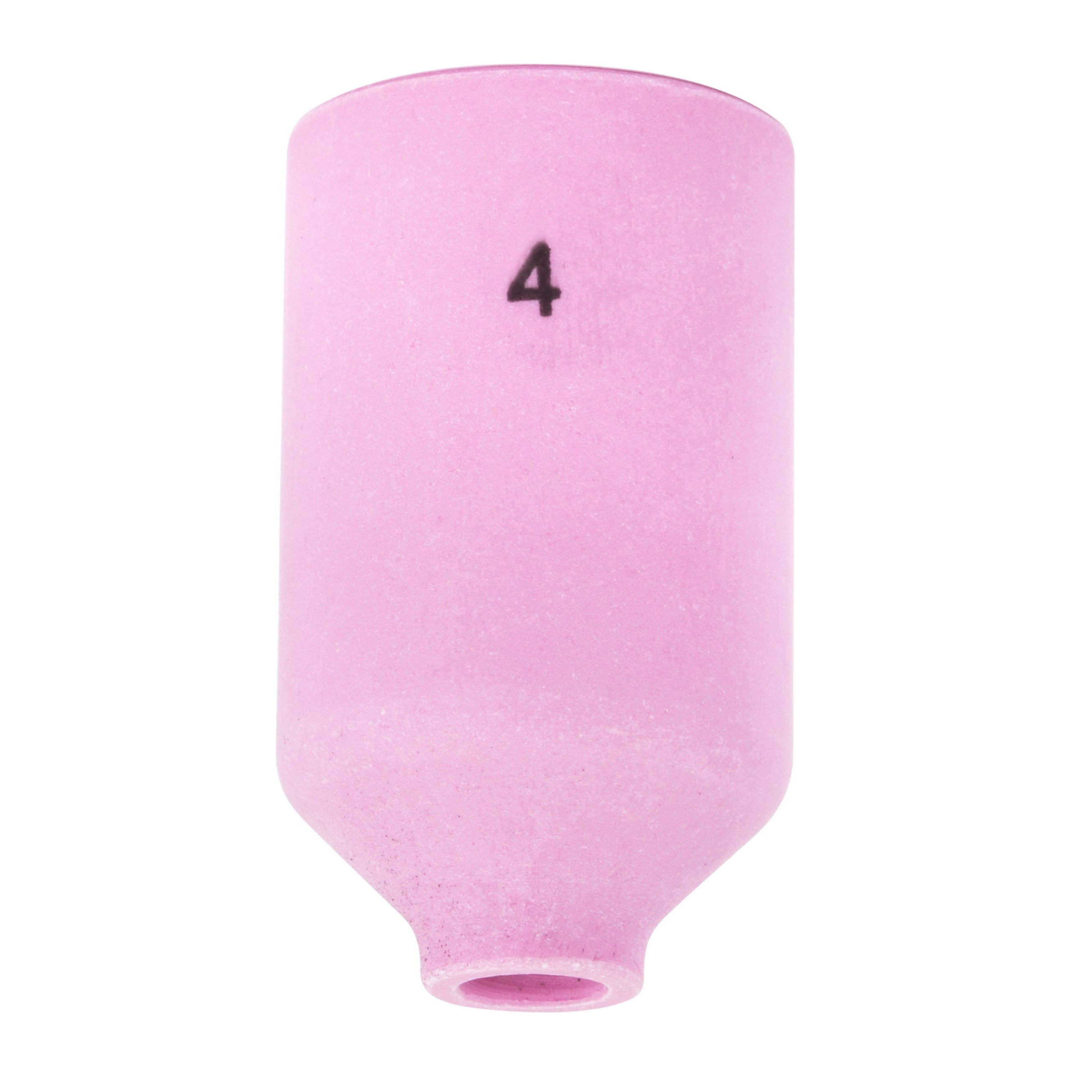 Baker's Gas #4 pink ceramic Gas Lens Cup for 17/18/26 TIG Torches. Part number KP4758-4.