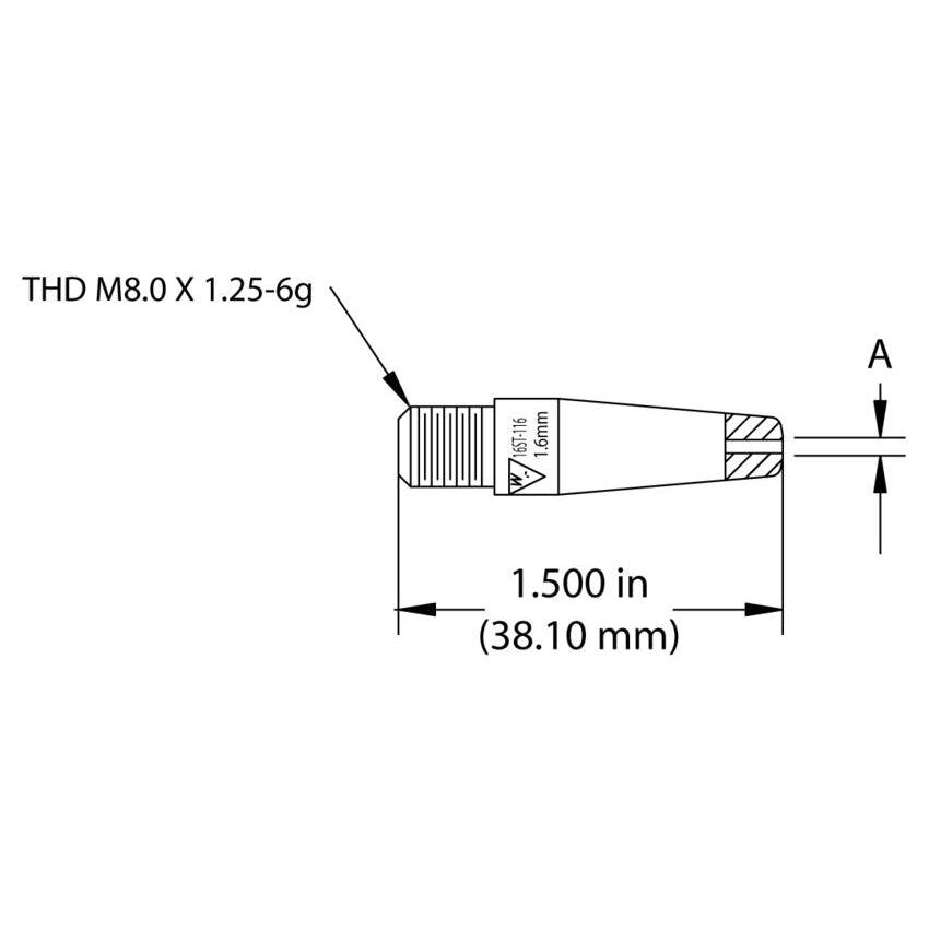 TWECO - WeldSkill WS16S-116 Contact Tip (1/16) - 25 Per Pack - 1160-1428