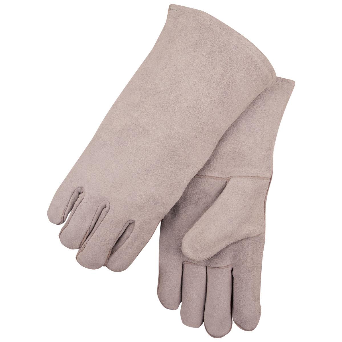 Black Stallion Gray Value-Price Split Cowhide Stick Gloves