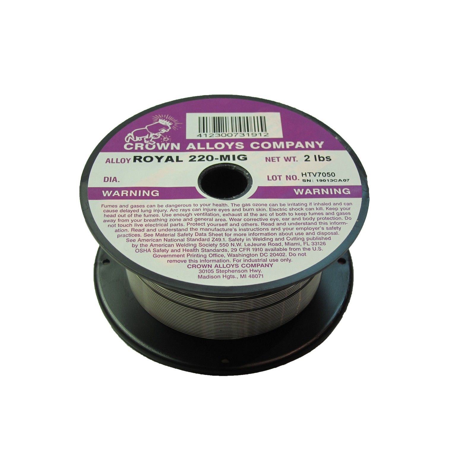 Crown Alloys ROYAL 220-MIG .035x2# MIG Wire 2lb Spool - RS220/1F