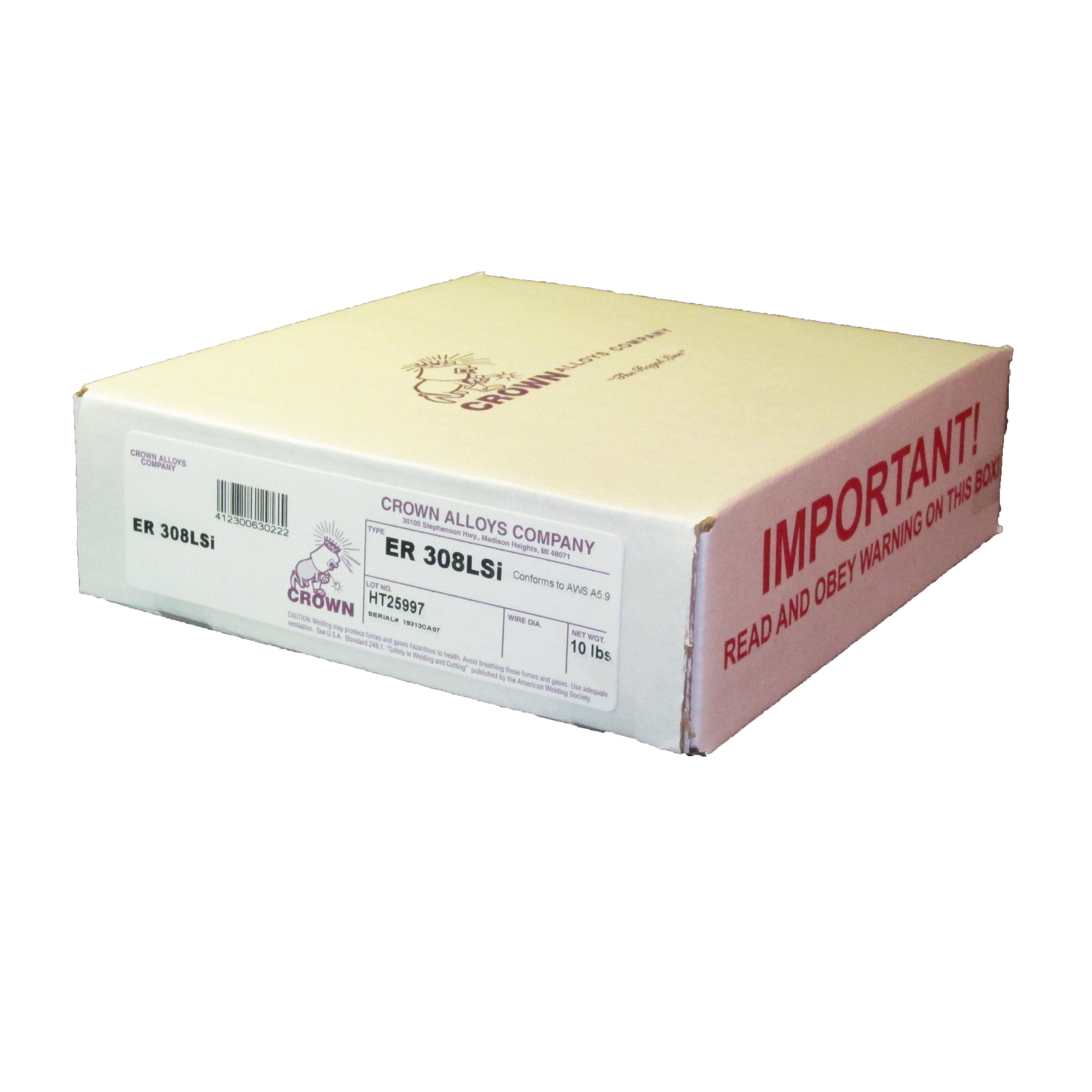 Crown Alloy ER308LSi .035 MIG Wire Stainless Steel 10# spool