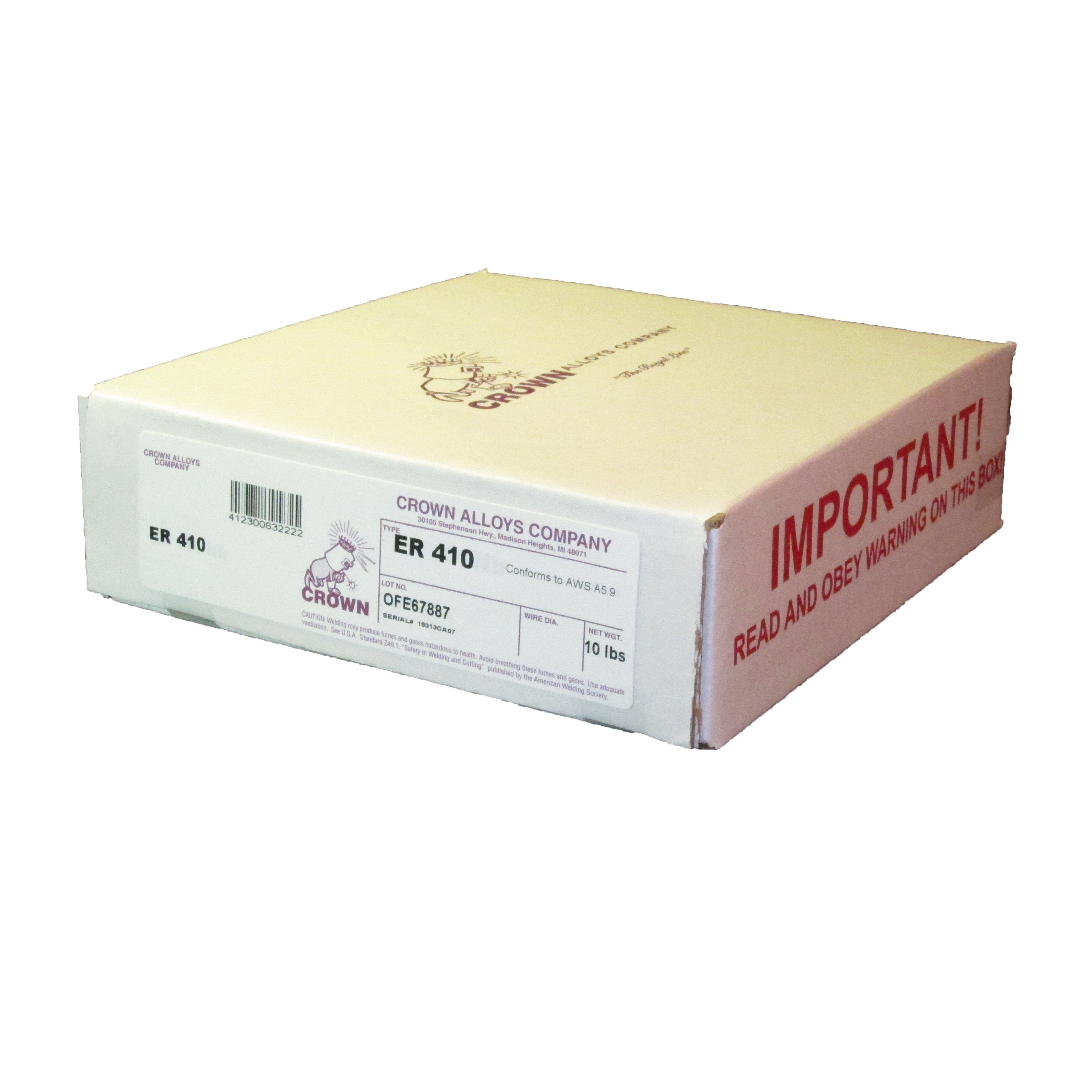 Crown Alloys ER 410 - .045x8" MIG Welding Wire (10lb Spool) - SS410/2G