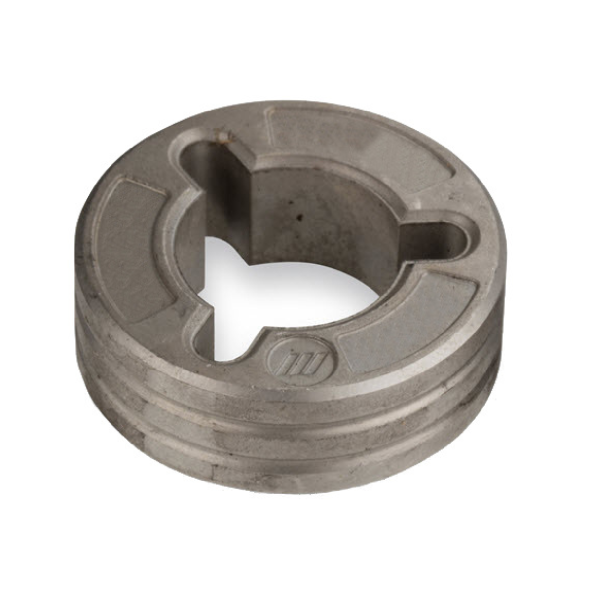 Miller Drive Roll 3/32 U-Groove Single Roll - 053703 made of metal with grooves and a central cutout design