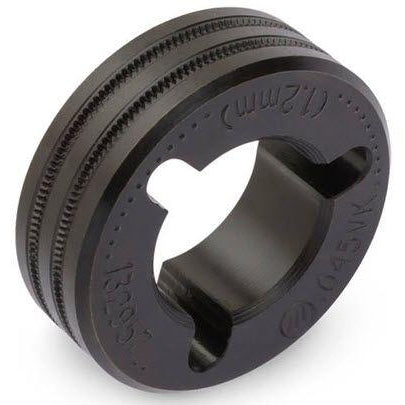 Miller Drive Roll .045 VK Groove single Roll - 132957 in black metal with grooved surface and inner cutouts