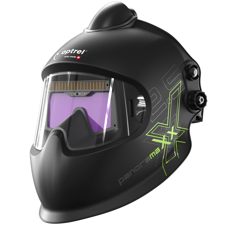Optrel Panoramaxx Helmet for e3000X PAPR - 4441.660 in black with large clear visor and ventilation features