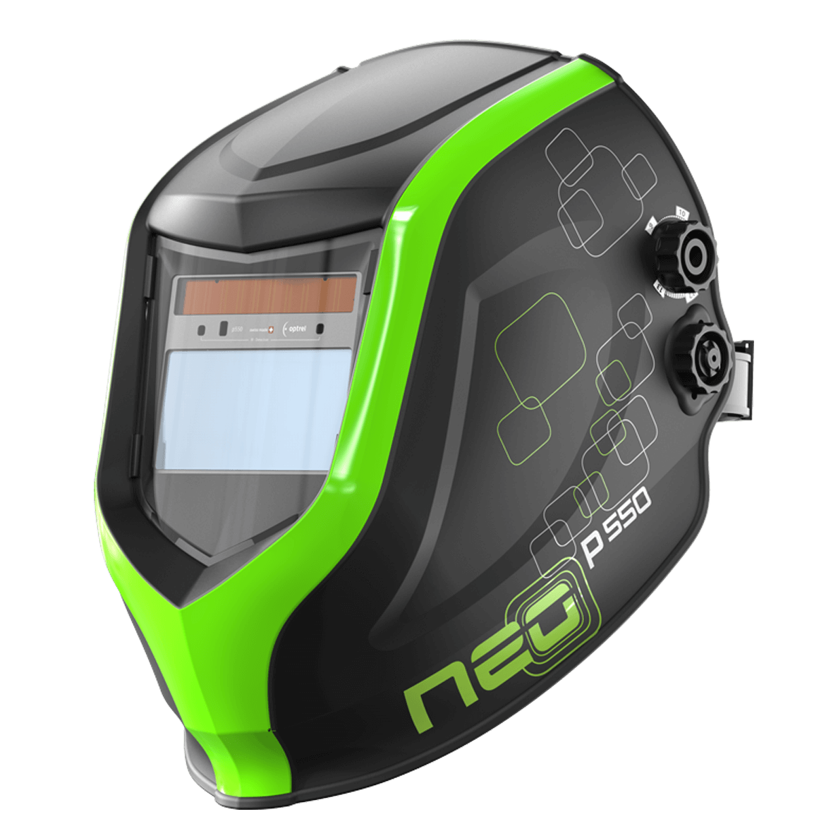 Optrel Neo P550 Welding Helmet in black and green